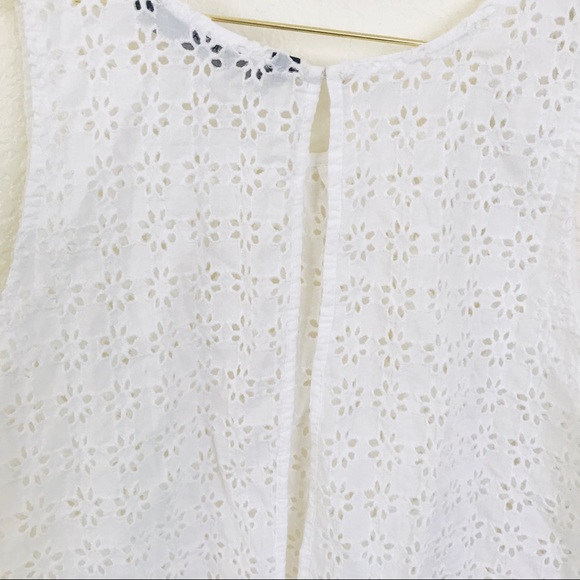 Zara basic crochet white sleeveless tank medium - Picture 2 of 7